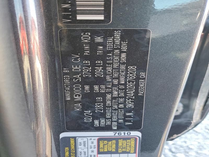 2024 KIA FORTE LXS 12