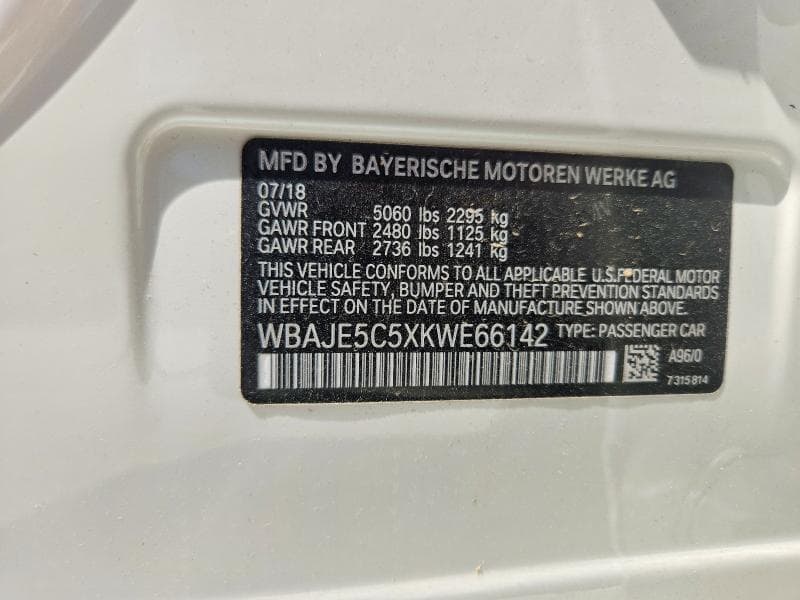 2019 BMW 540 I I 12
