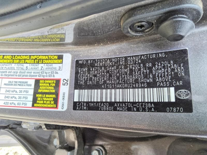 2024 TOYOTA CAMRY SE 5