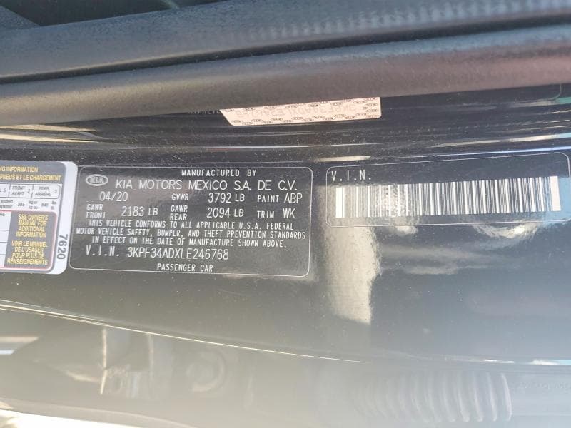 2020 KIA FORTE GT LINE 12