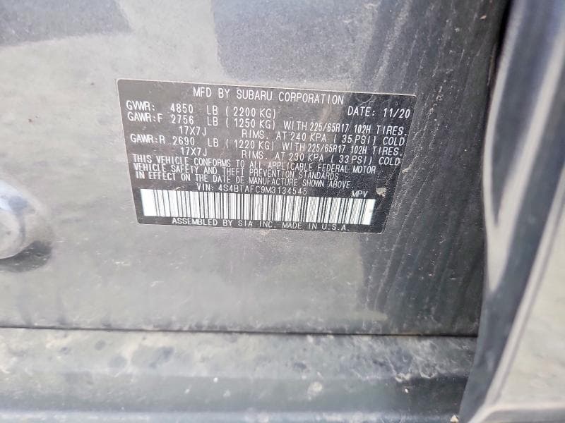 2021 SUBARU OUTBACK PREMIUM 13