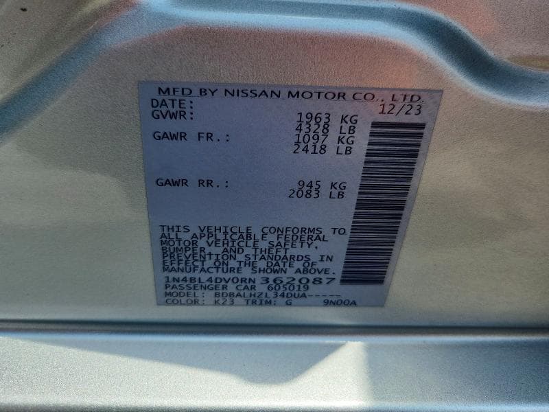 2024 NISSAN ALTIMA SV 12