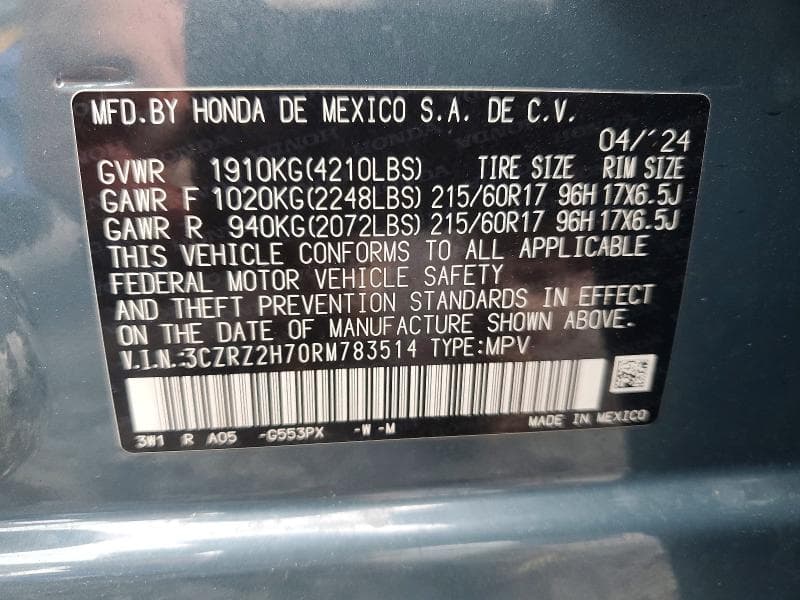 2024 HONDA HR-V EXL 13