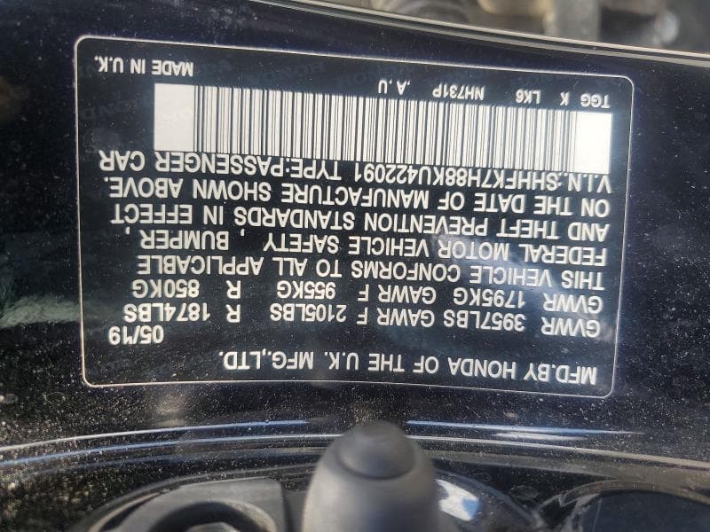 2019 HONDA CIVIC EXL 12