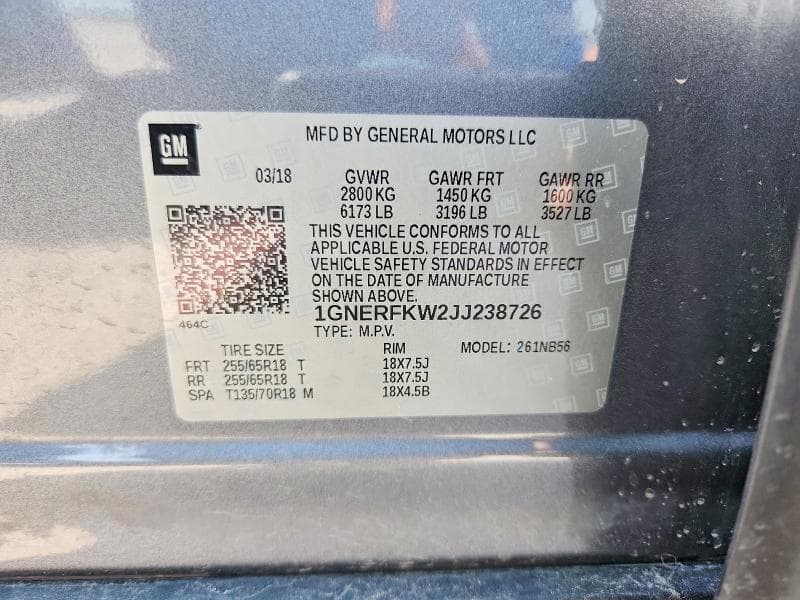 2018 CHEVROLET TRAVERSE LS 14