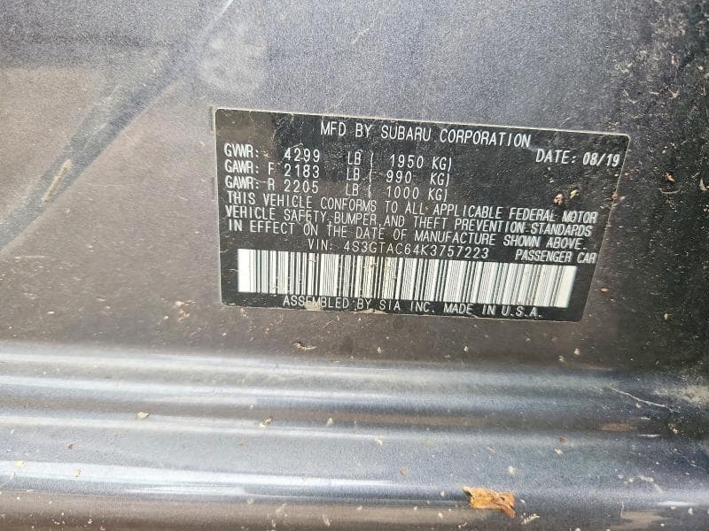 2019 SUBARU IMPREZA PREMIUM PREMIUM 12