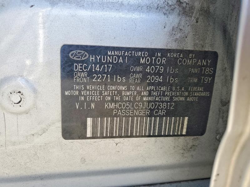 2018 HYUNDAI IONIQ LIMITED LIMITED 12