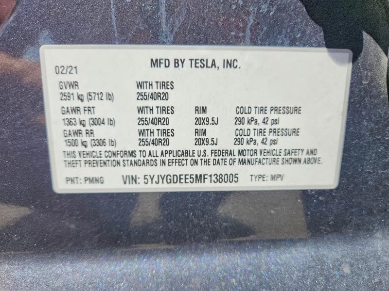 2021 TESLA MODEL Y 12
