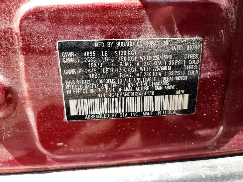 2017 SUBARU OUTBACK 2.5I LIMITED 2.5I LIMITED 14