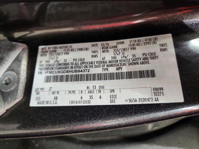 2017 FORD ESCAPE SE SE 13