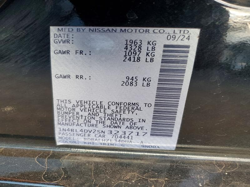 2025 NISSAN ALTIMA SV SV 12
