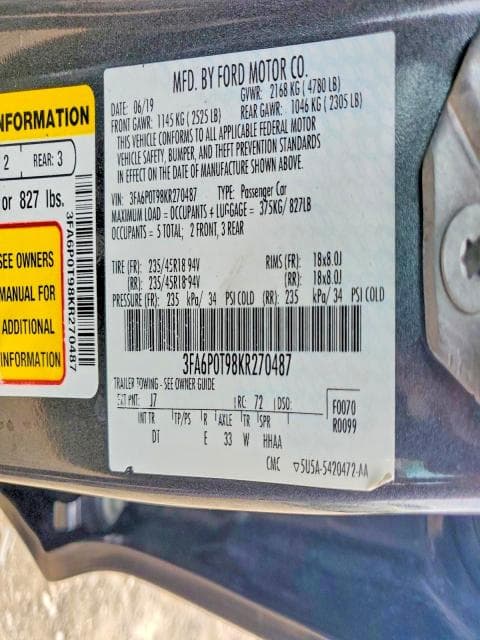 2019 FORD FUSION SE SE 13