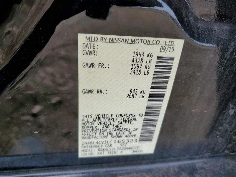 2020 NISSAN ALTIMA SR 12
