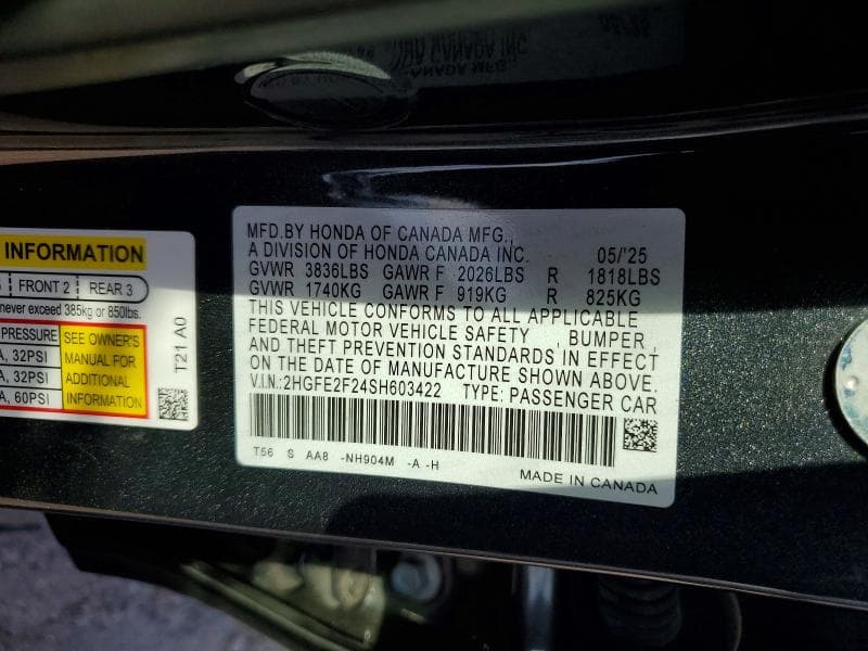 2025 HONDA CIVIC LX LX 12