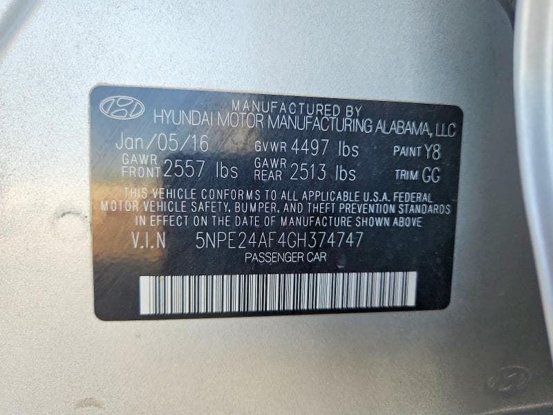 2016 HYUNDAI SONATA SE 13