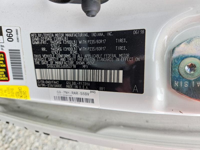 2018 TOYOTA SIENNA L 13