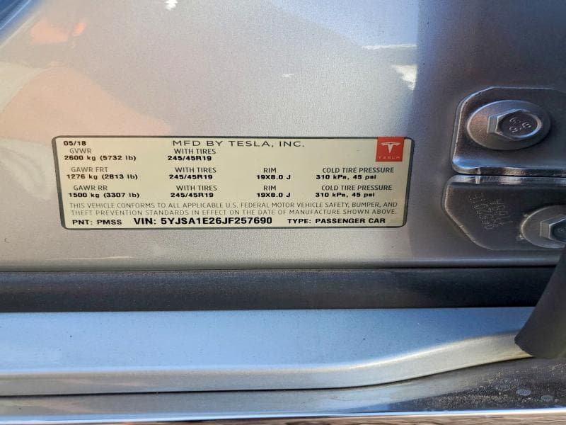 2018 TESLA MODEL S 13