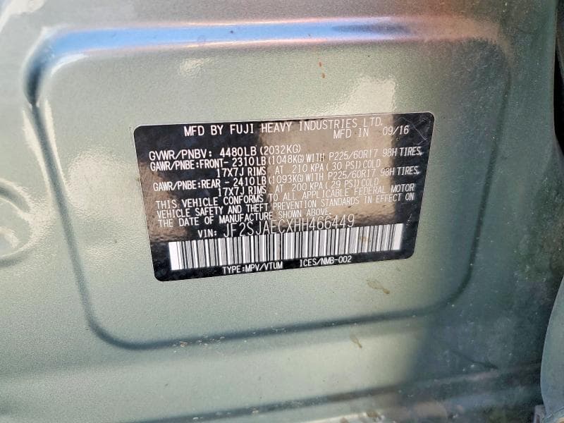 2017 SUBARU FORESTER 2.5I PREMIUM 12