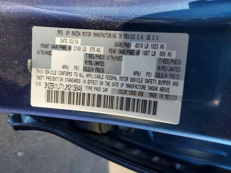 2018 MAZDA 3 SPORT 12