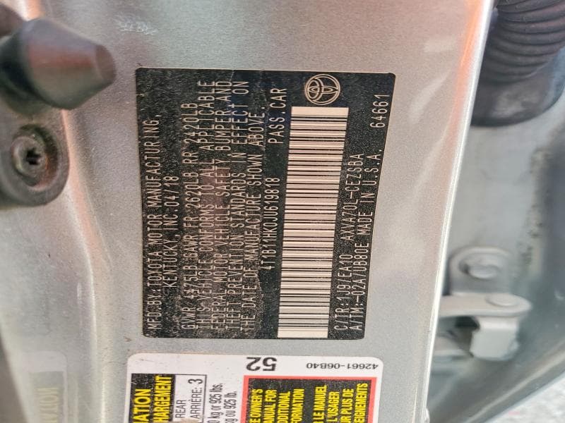 2018 TOYOTA CAMRY SE SE 12