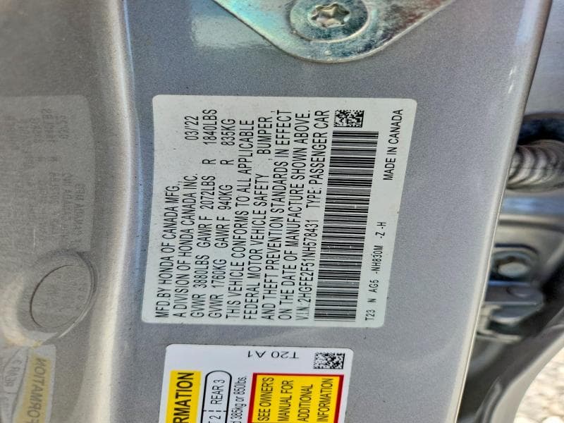 2022 HONDA CIVIC SPORT 12