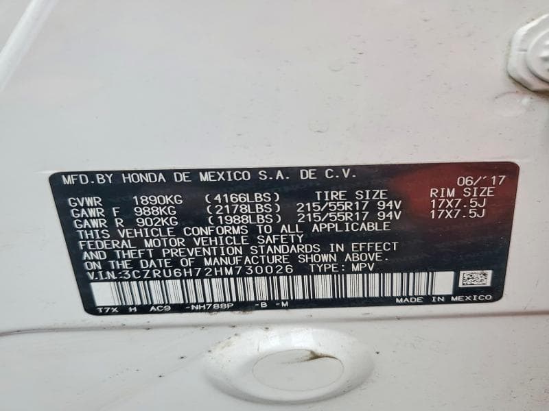 2017 HONDA HR-V EXL EXL 12