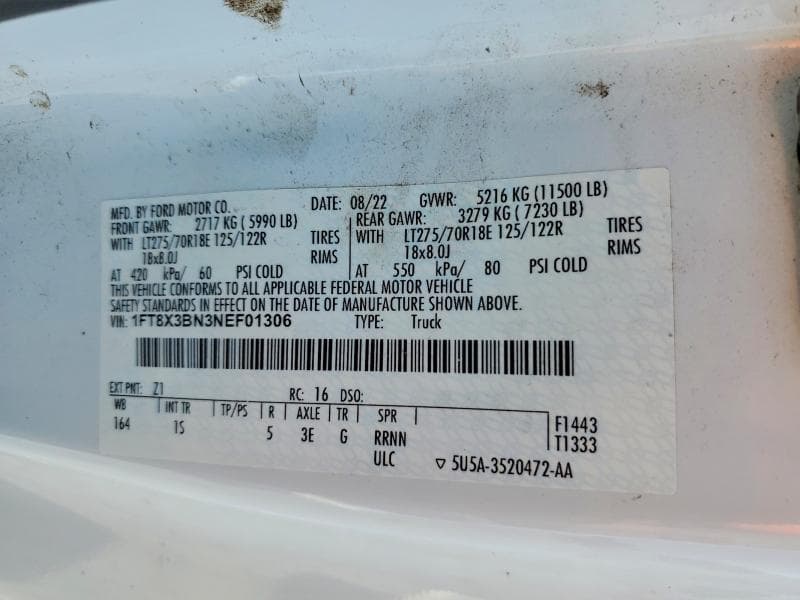 2022 FORD F350 SUPER DUTY 12