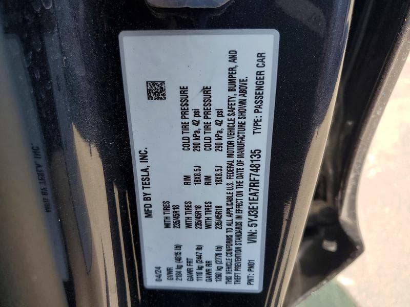 2024 TESLA MODEL 3 13