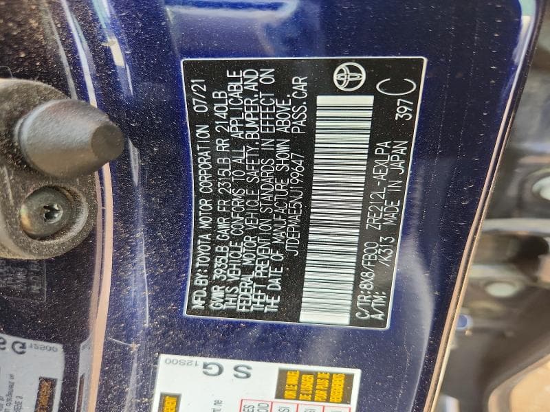 2022 TOYOTA COROLLA LE LE 13