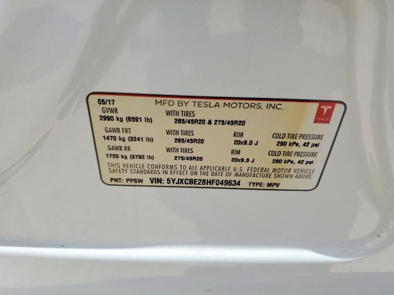2017 TESLA MODEL X 12