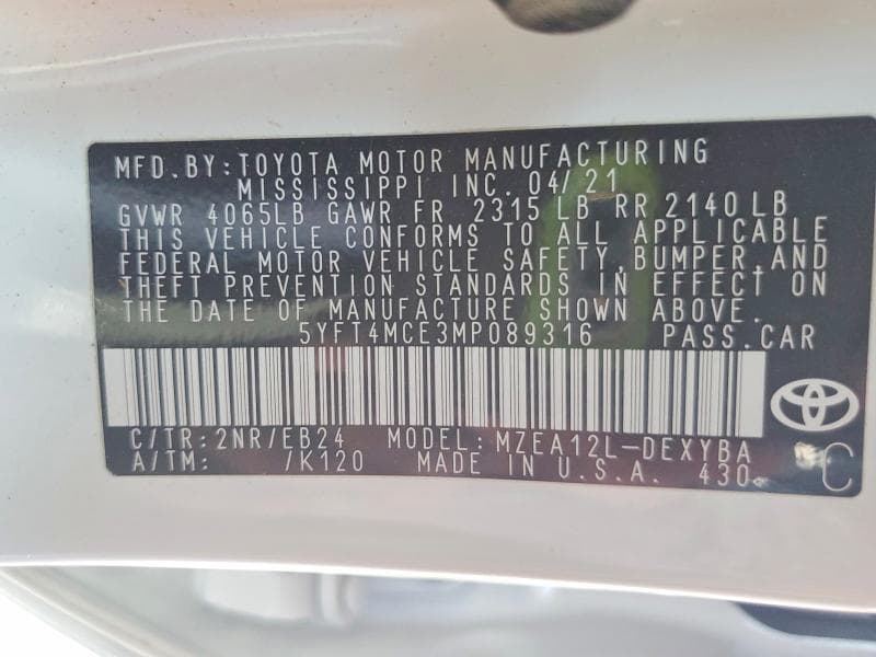 2021 TOYOTA COROLLA XSE 12