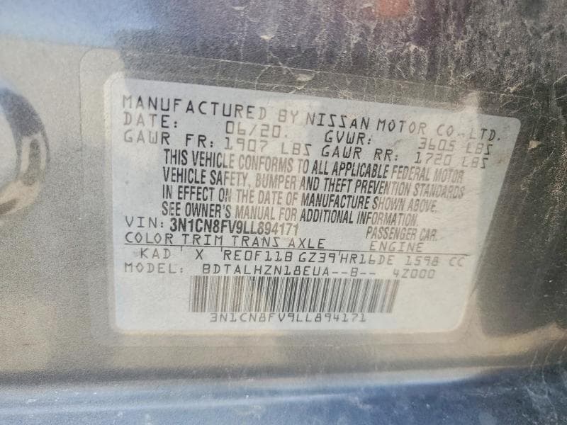 2020 NISSAN VERSA SR 12