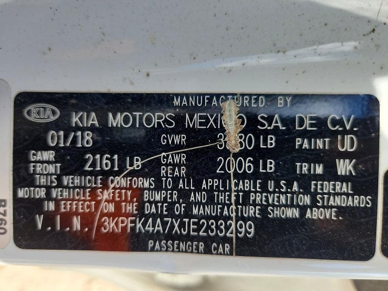 2018 KIA FORTE LX 12