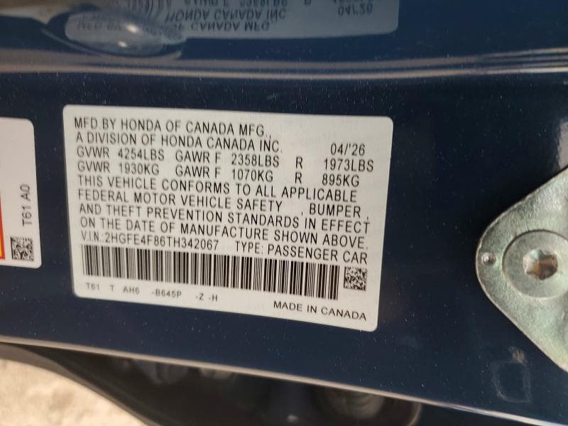 2026 HONDA CIVIC SPORT SPORT 12