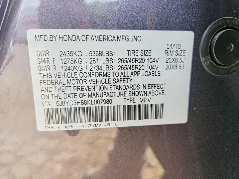 2019 ACURA MDX ADVANCE 13