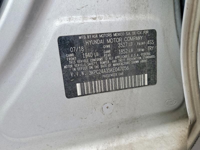 2019 HYUNDAI ACCENT SEL SEL 12