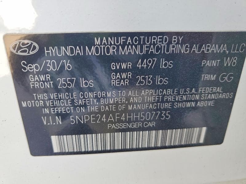 2017 HYUNDAI SONATA SE SE 12