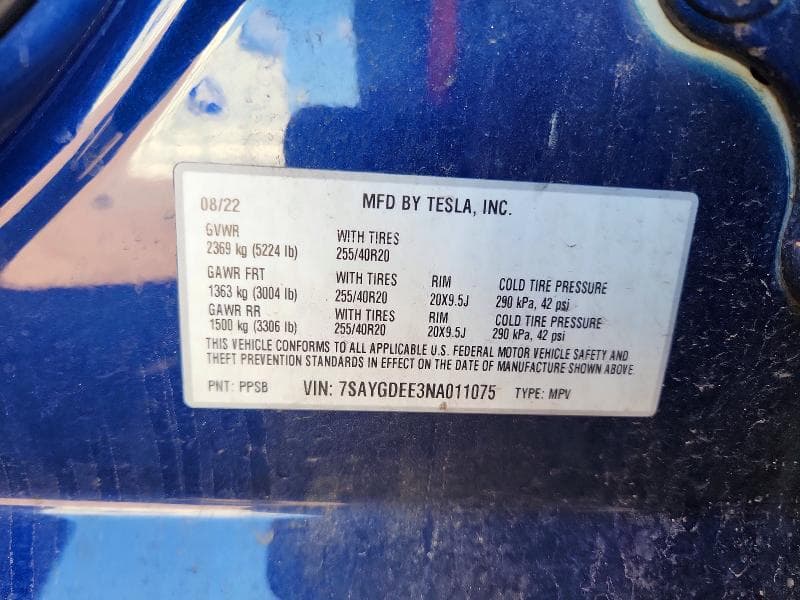2022 TESLA MODEL Y 12