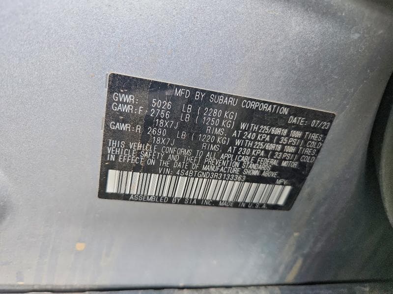 2024 SUBARU OUTBACK LIMITED XT LIMITED XT 13