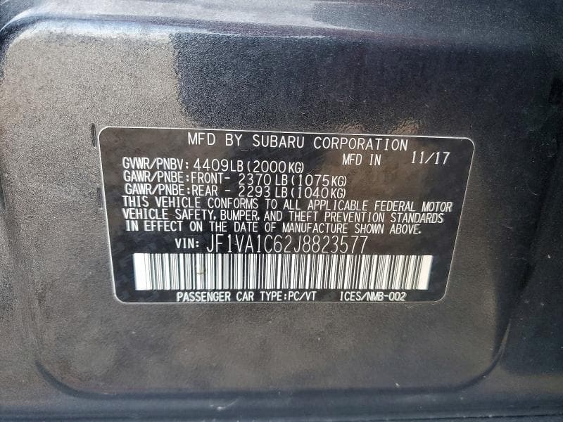 2018 SUBARU WRX PREMIUM 12