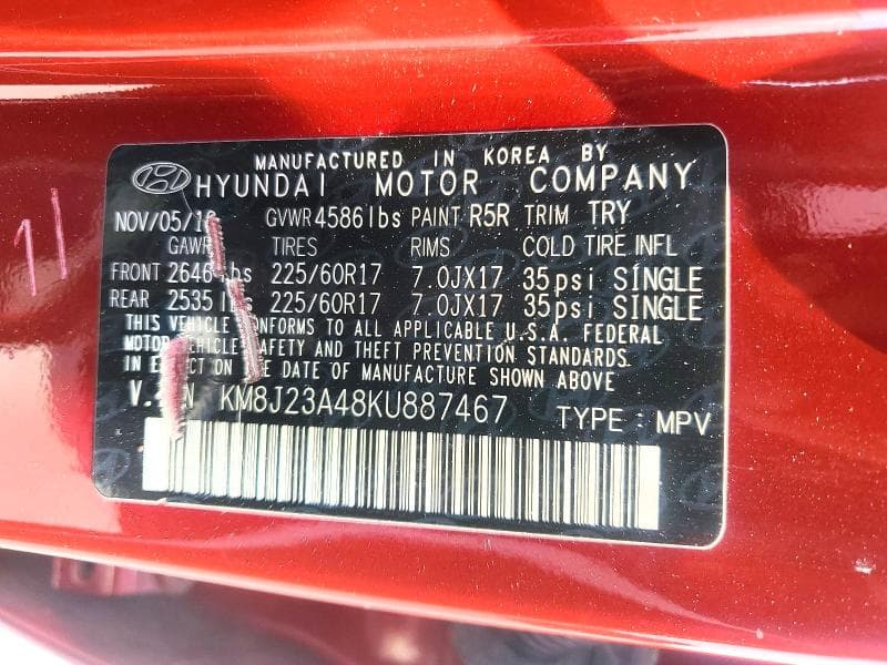 2019 HYUNDAI TUCSON SE 13