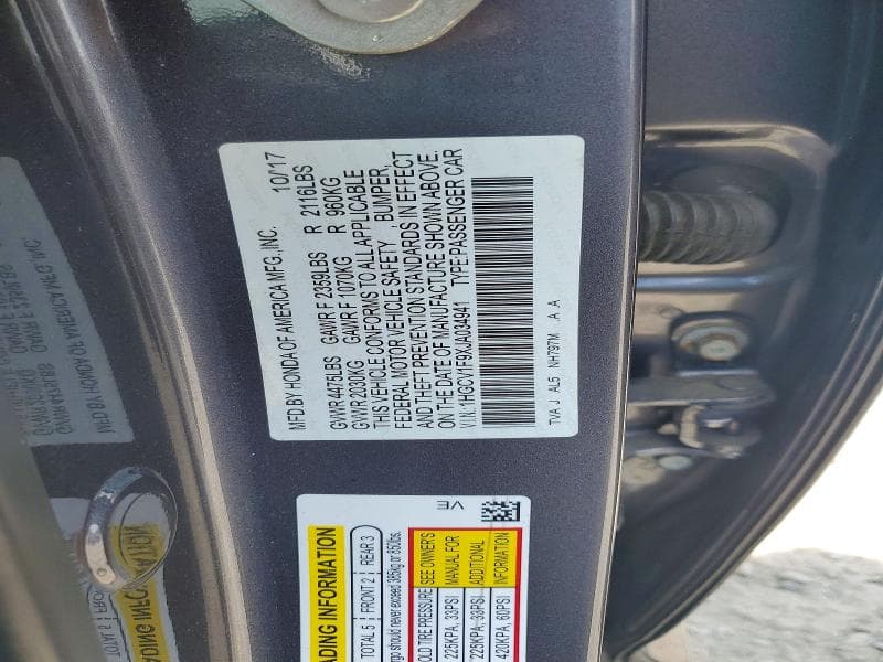 2018 HONDA ACCORD TOURING 12