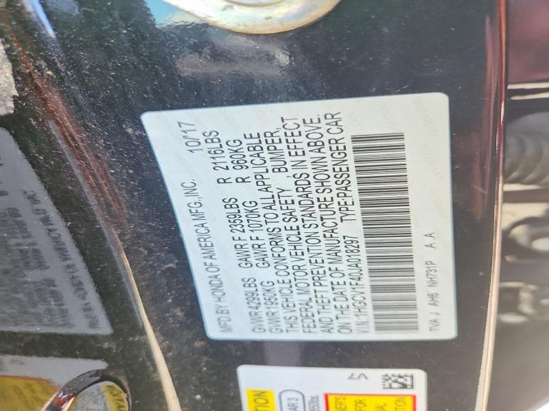 2018 HONDA ACCORD EX 12