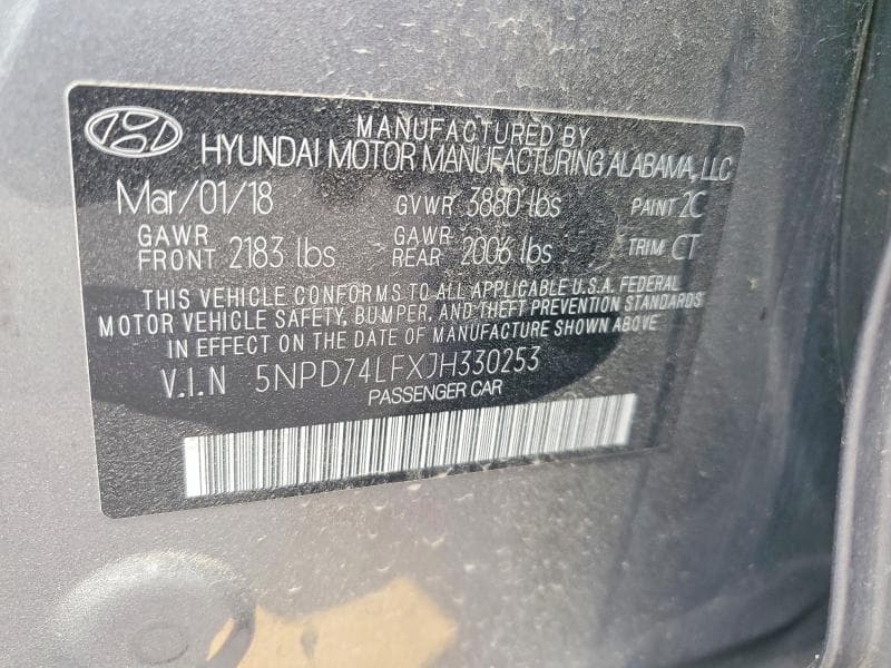 2018 HYUNDAI ELANTRA SE SE 12