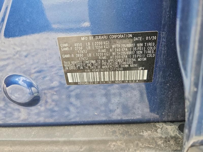2020 SUBARU OUTBACK PREMIUM 13