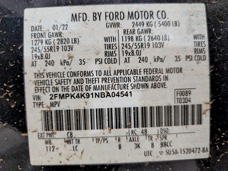 2022 FORD EDGE TITANIUM 12