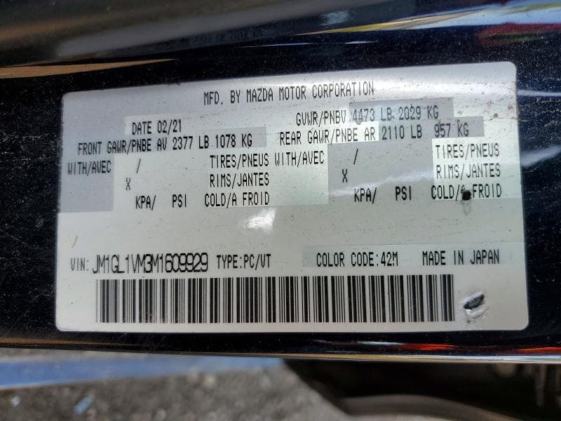 2021 MAZDA 6 TOURING TOURING 14