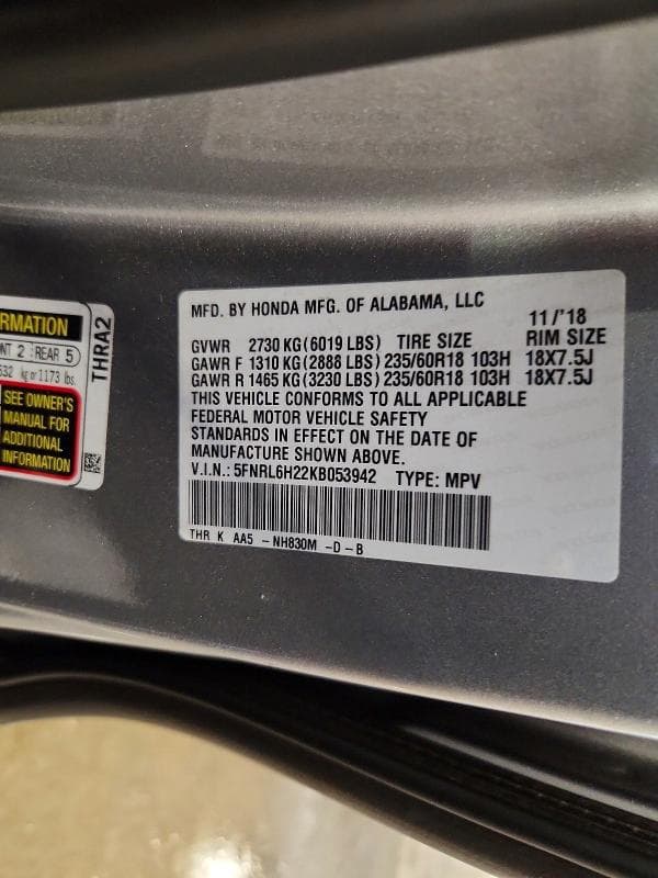 2019 HONDA ODYSSEY LX LX 13
