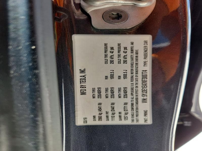 2019 TESLA MODEL 3 12