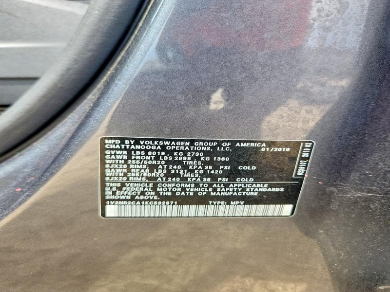 2019 VOLKSWAGEN ATLAS SEL PREMIUM 14